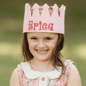 Personalized Pink Felt Crown For Baby and Toddler Girls Infant Crown Newborn Crown