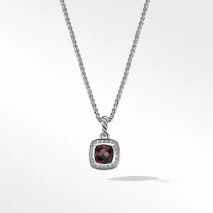 Petite Albion Pendant Necklace with Garnet and Pave Diamonds