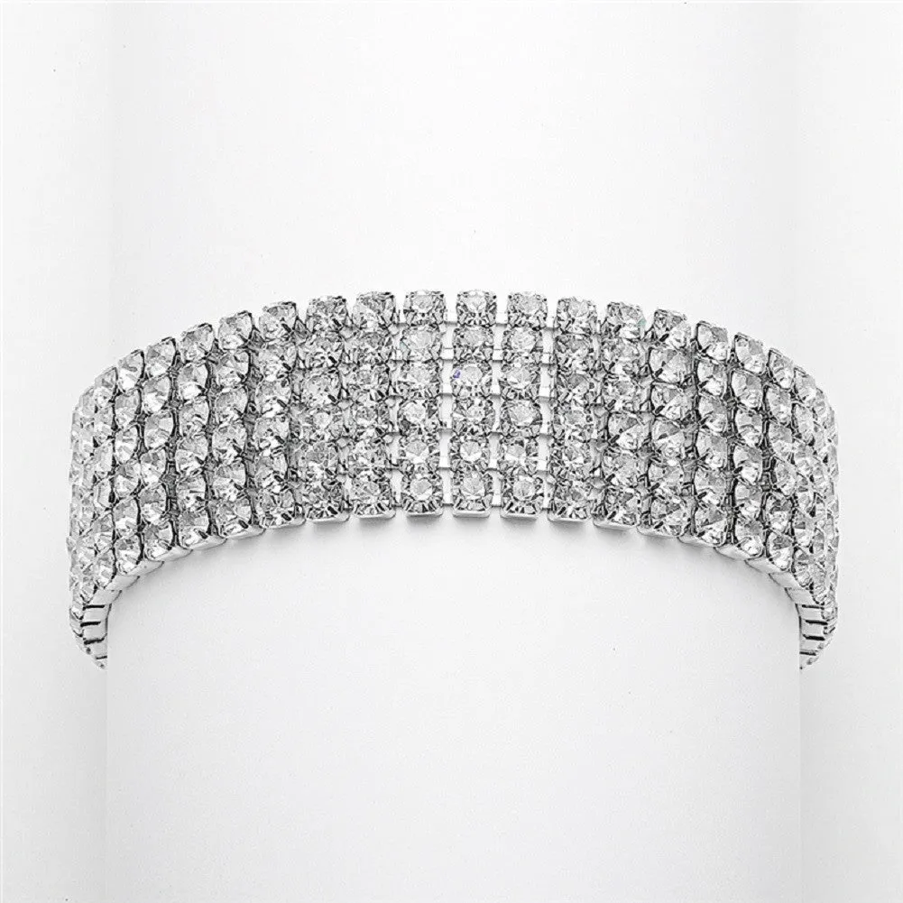 Petite Size 6-Row Rhinestone Prom or Homecoming Bracelet