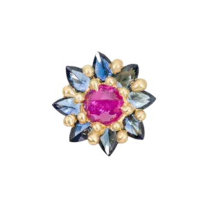 Pink & Blue Daisy Stud Earring - Made to Order