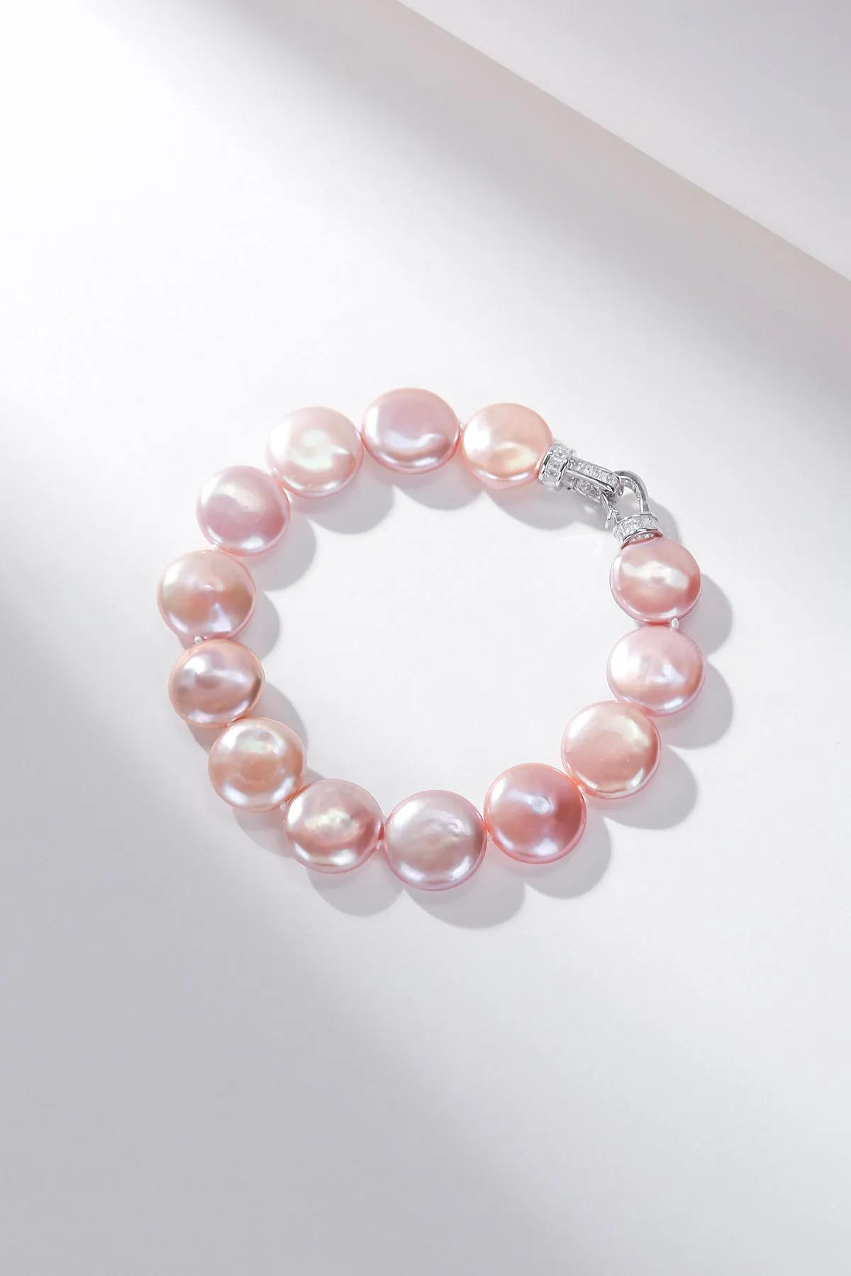 Pink Coin Baroque Pearl Strand Necklace and Bracelet (Purchase Individually)