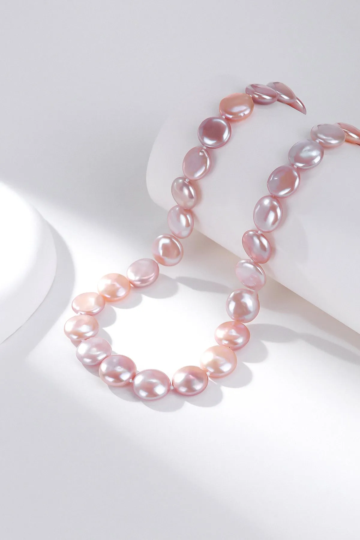 Pink Coin Baroque Pearl Strand Necklace and Bracelet (Purchase Individually)