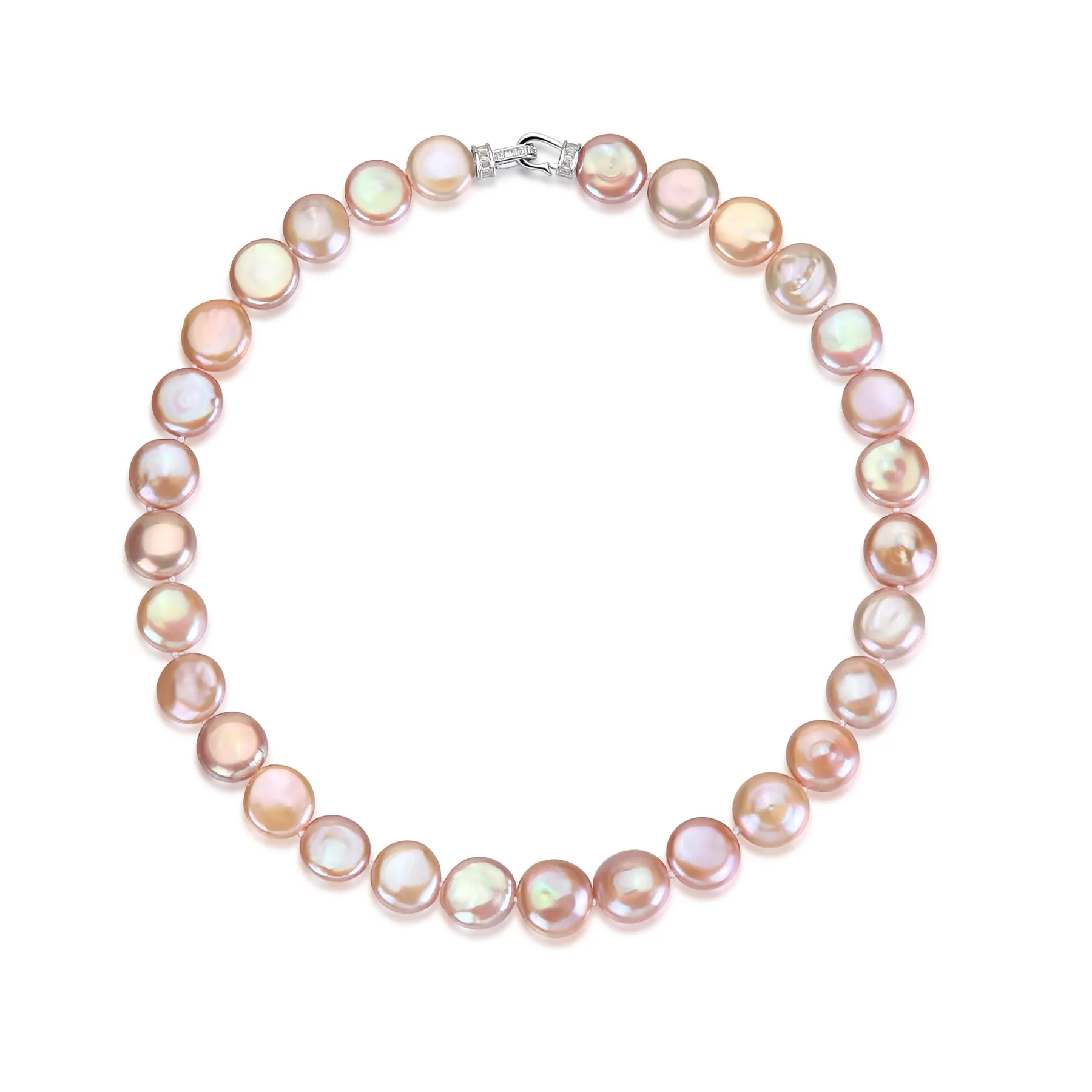 Pink Coin Baroque Pearl Strand Necklace and Bracelet (Purchase Individually)