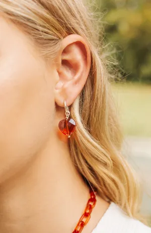 "Sweet Tea" Heart Hoop Earrings