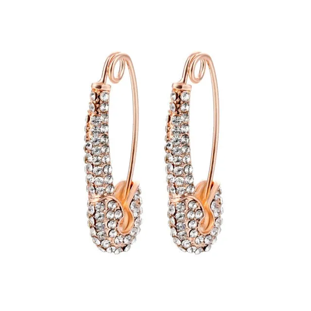 Rainbow Pin Drop Earrings for Women and Girls with Zircon in Gold Color