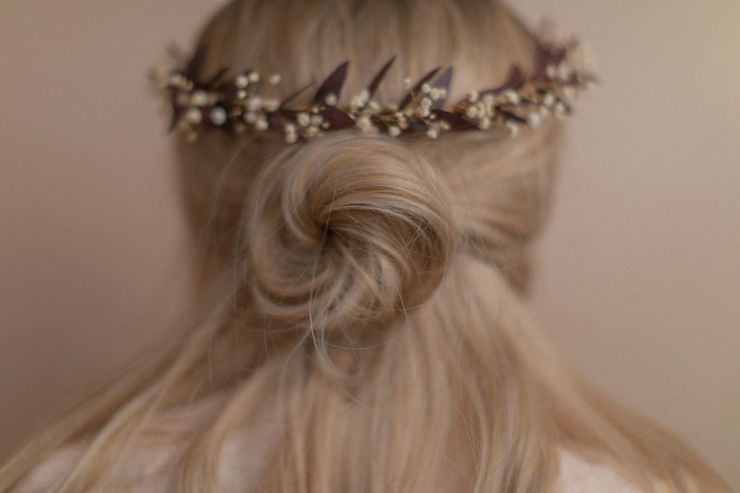 Real Red/Terra Dried Eucalyptus Baby's Breath Crown / Gypsophila Crown / Real Dried Flowers Crown / Dried Wedding Crown