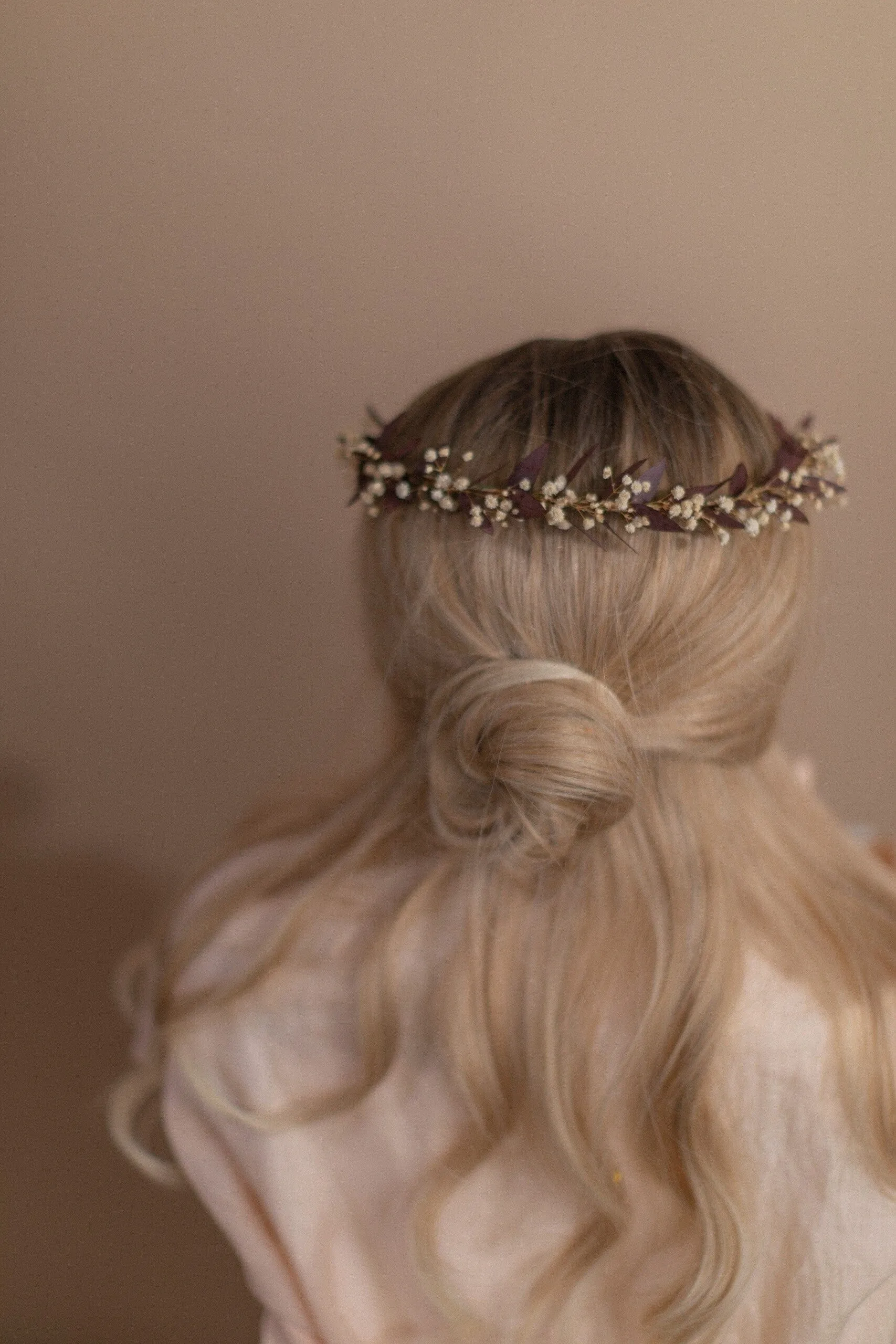 Real Red/Terra Dried Eucalyptus Baby's Breath Crown / Gypsophila Crown / Real Dried Flowers Crown / Dried Wedding Crown