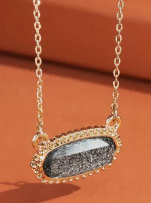 Resin Charm Necklace | Grey