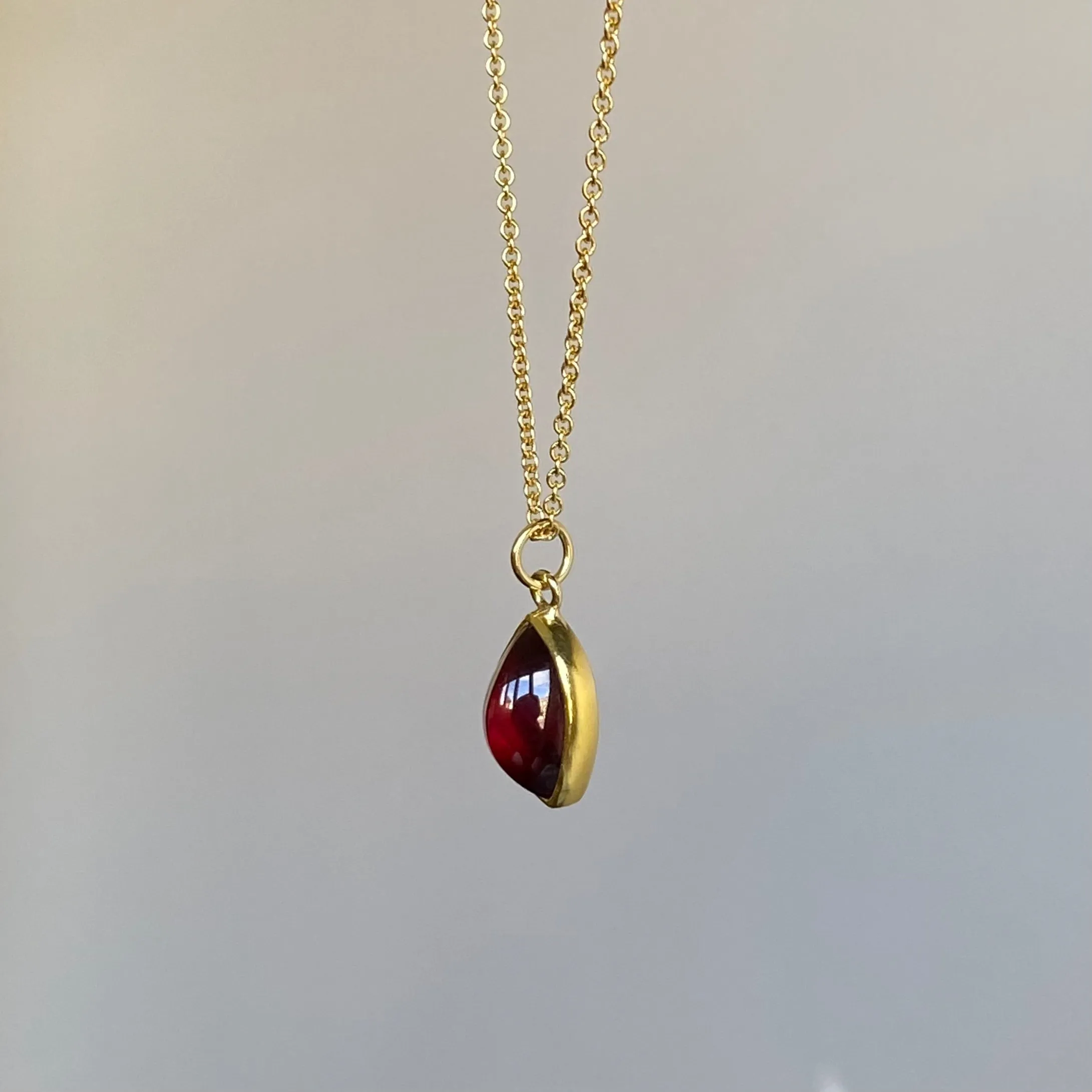 Rhodolite Garnet Leaf Pendant