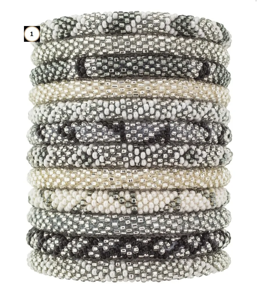 Roll-On Beaded Bracelets - Platinum