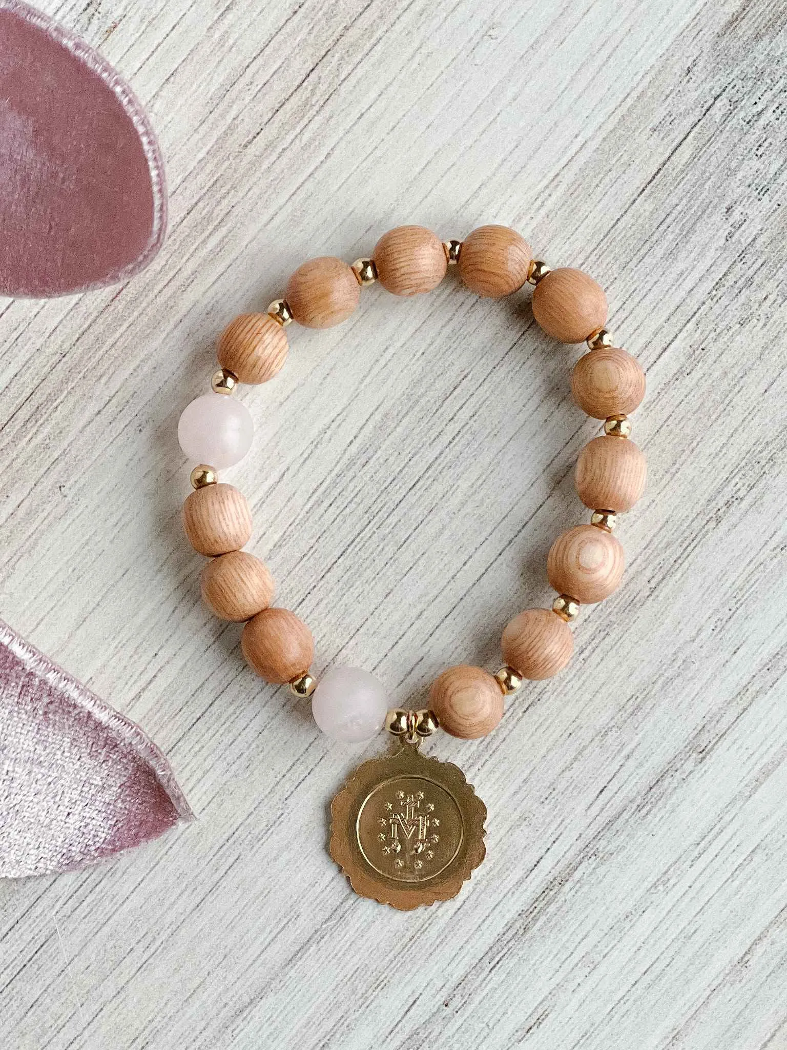 Rose Quartz Rosary Bracelet