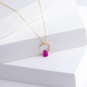 Rough stone ruby pendant