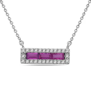 Ruby and Diamond Mini Bar Necklace