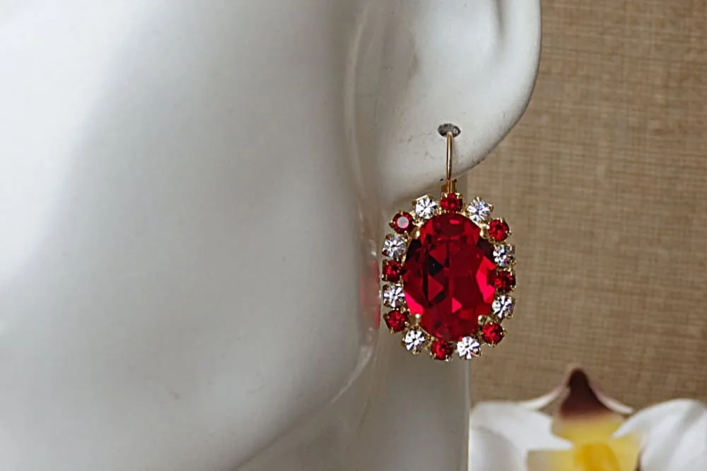 Ruby Red Earrings