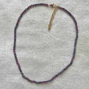 Ruby Sapphire 3mm Facet Beaded Necklace - Power