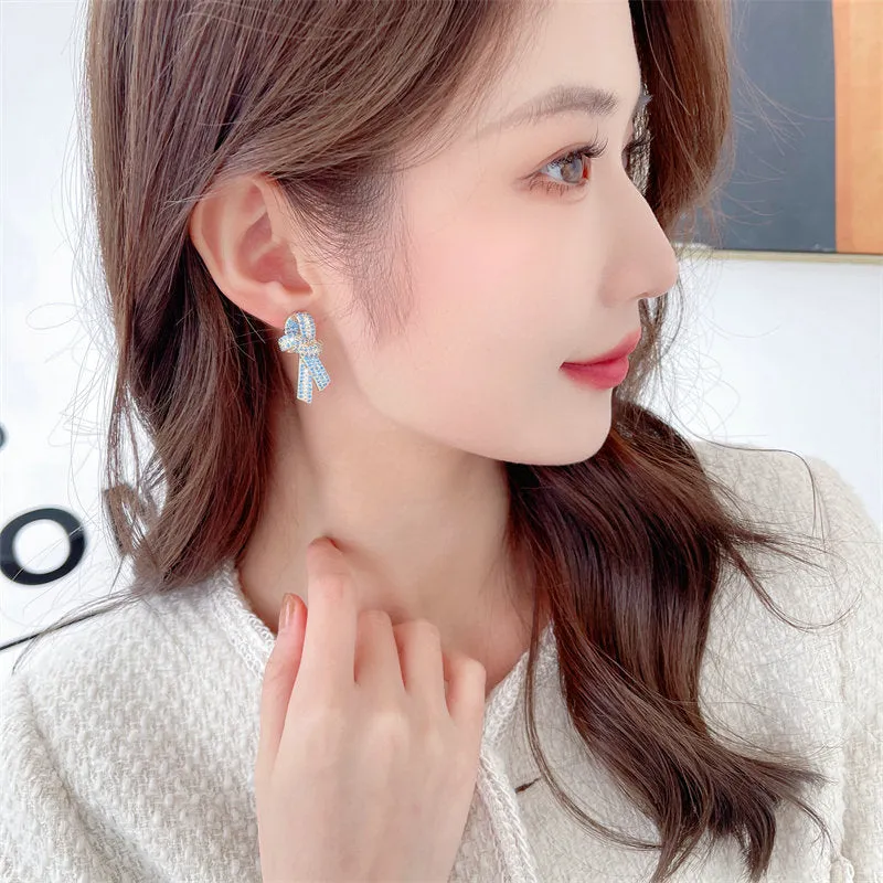 s925 silver needle fashion commuter earrings