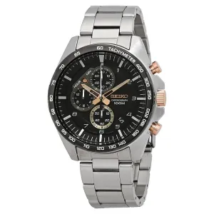 Seiko Men's Chronograph Silver Stainless Steel Band Watch SSB323P1