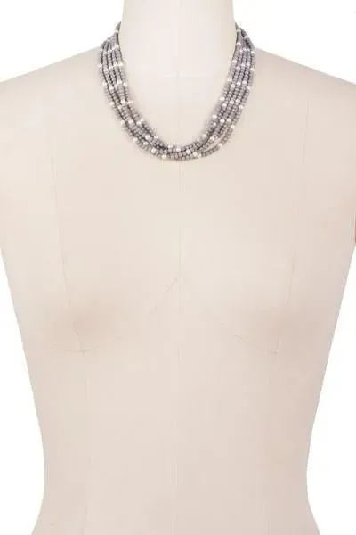 Short Crystal Pearl Necklace