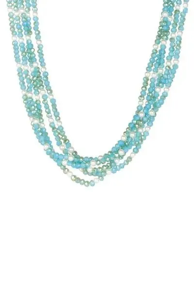 Short Crystal Pearl Necklace