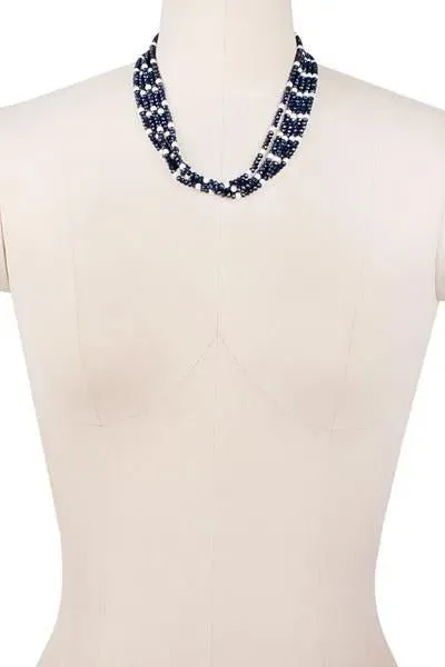 Short Crystal Pearl Necklace