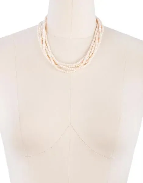 Short Crystal Pearl Necklace