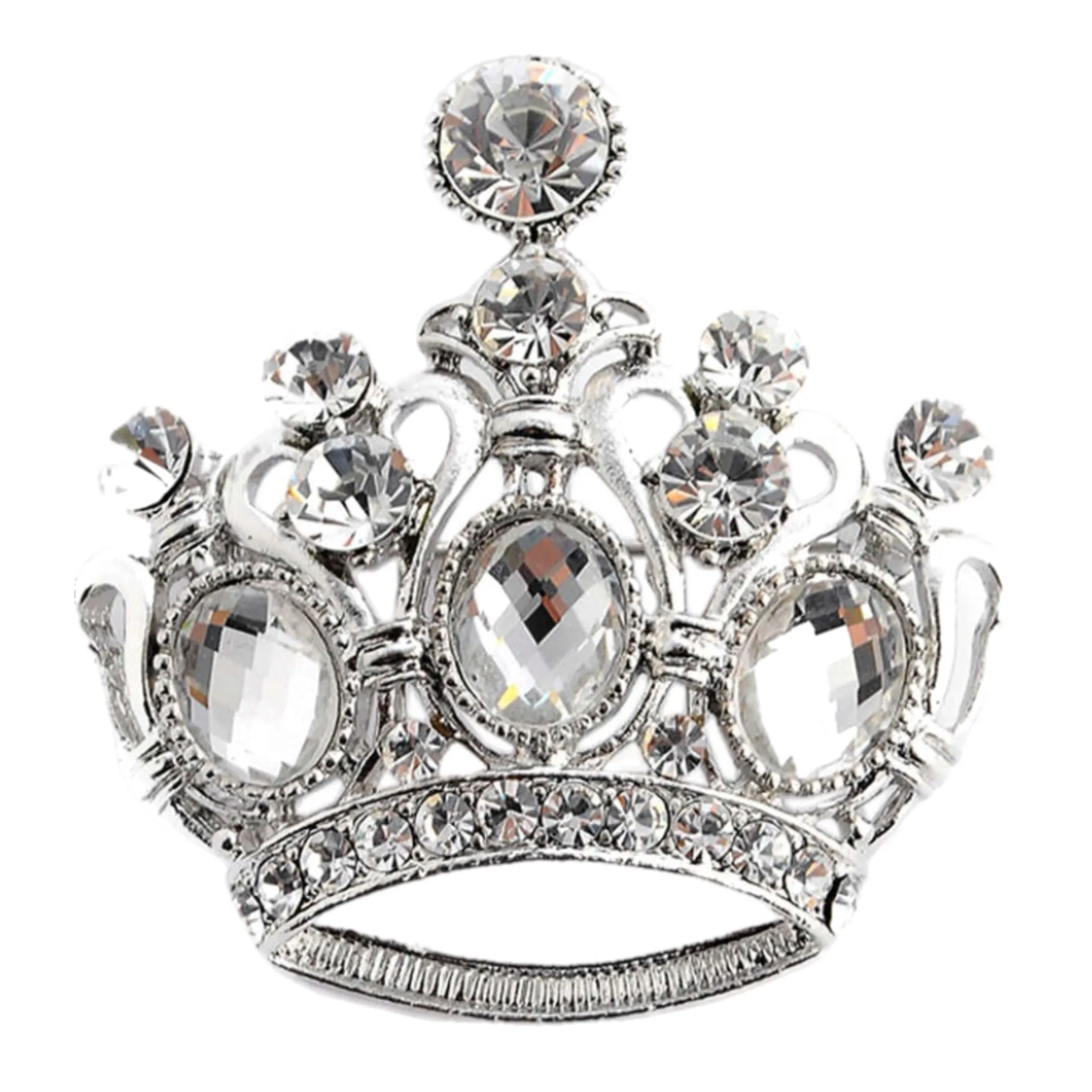 Silver Crown Brooch