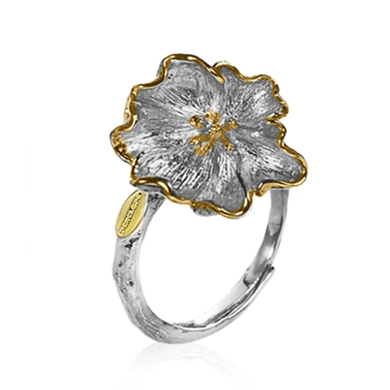 Silver Dahlia Ring