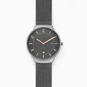 Skagen Men's Grenen Dark Grey Titanium and Steel Mesh Watch SKW6460