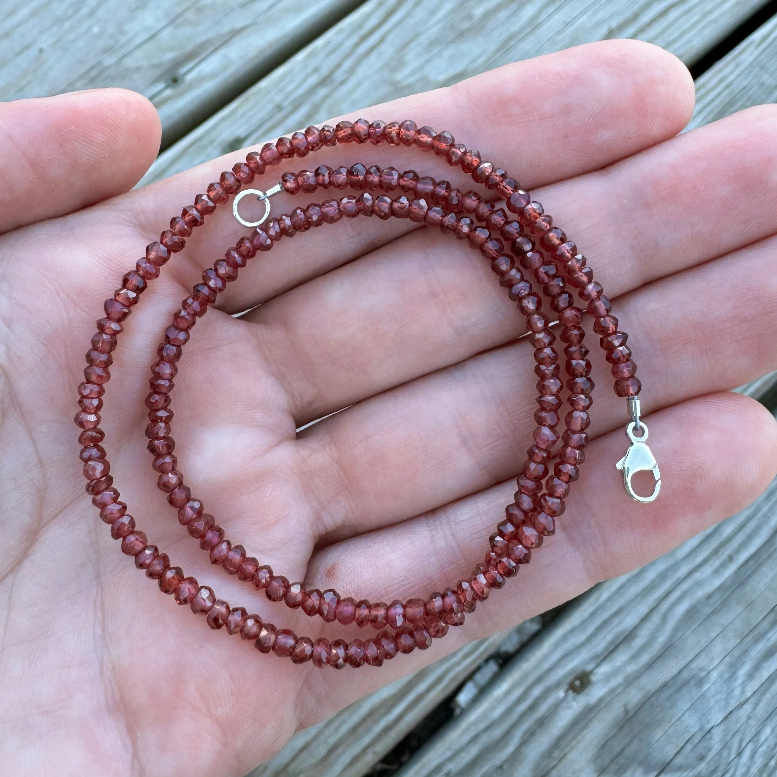 Small Pink Garnet Strand