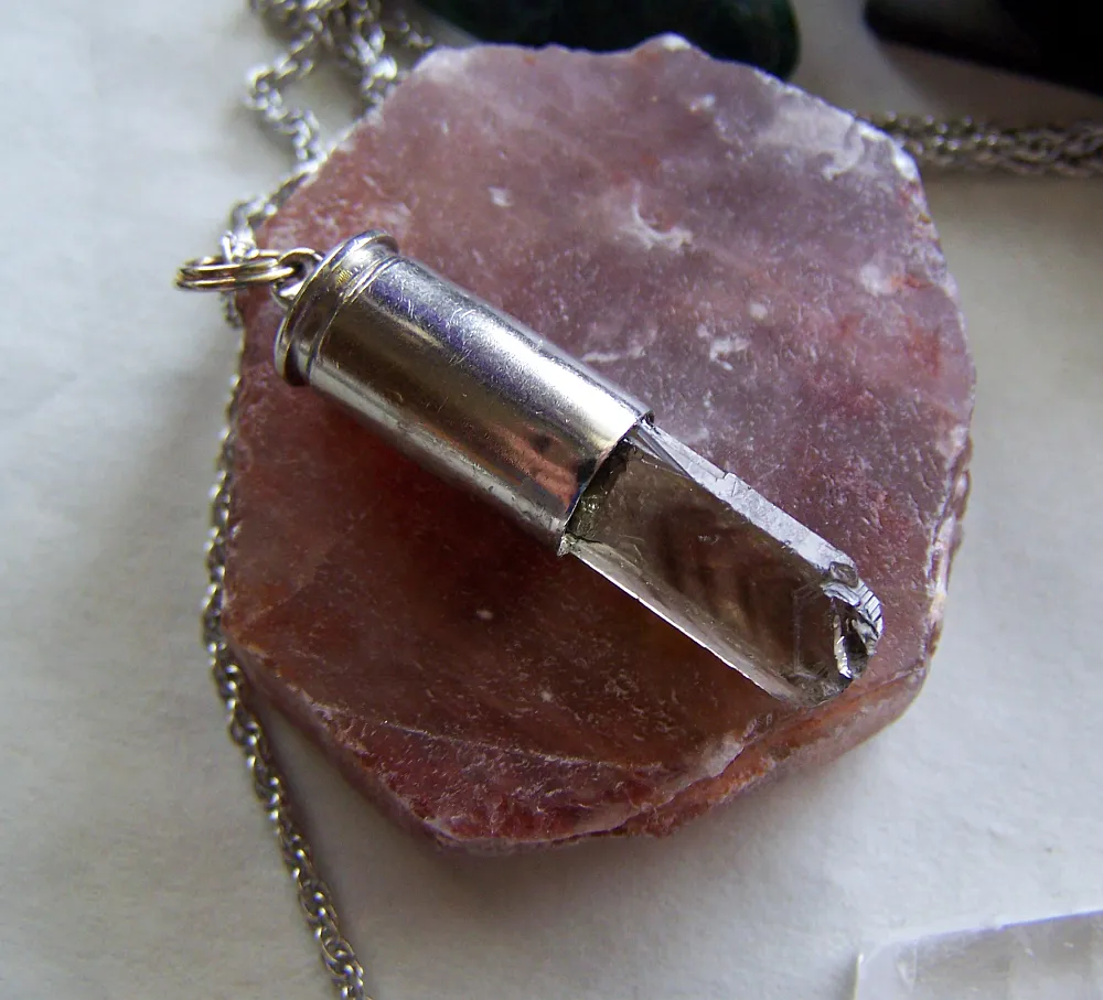 Smoky Citrine Natural Crystal Bullet Necklace