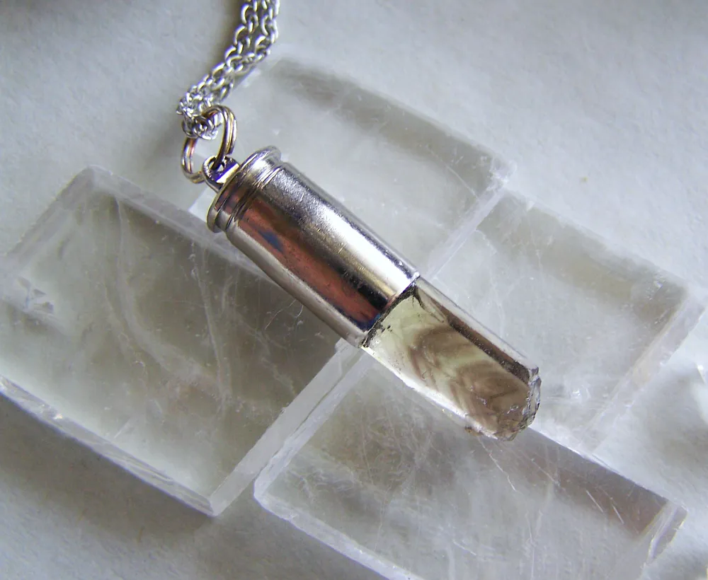 Smoky Citrine Natural Crystal Bullet Necklace