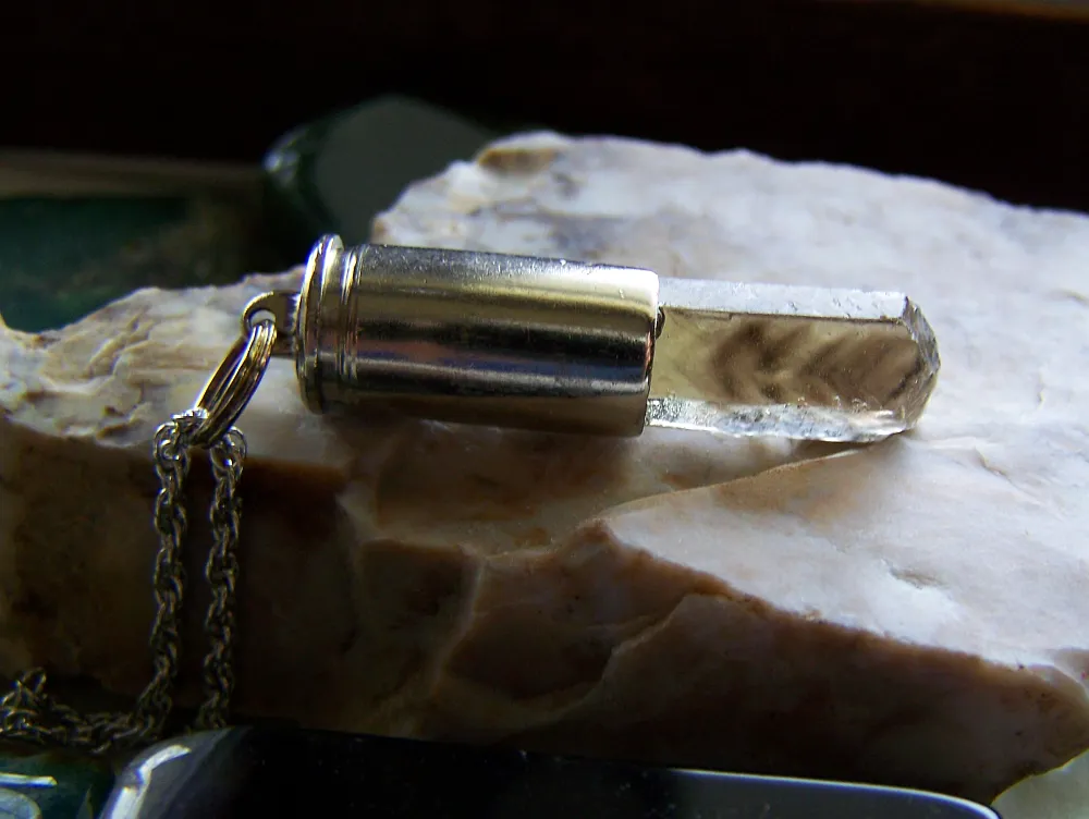 Smoky Citrine Natural Crystal Bullet Necklace