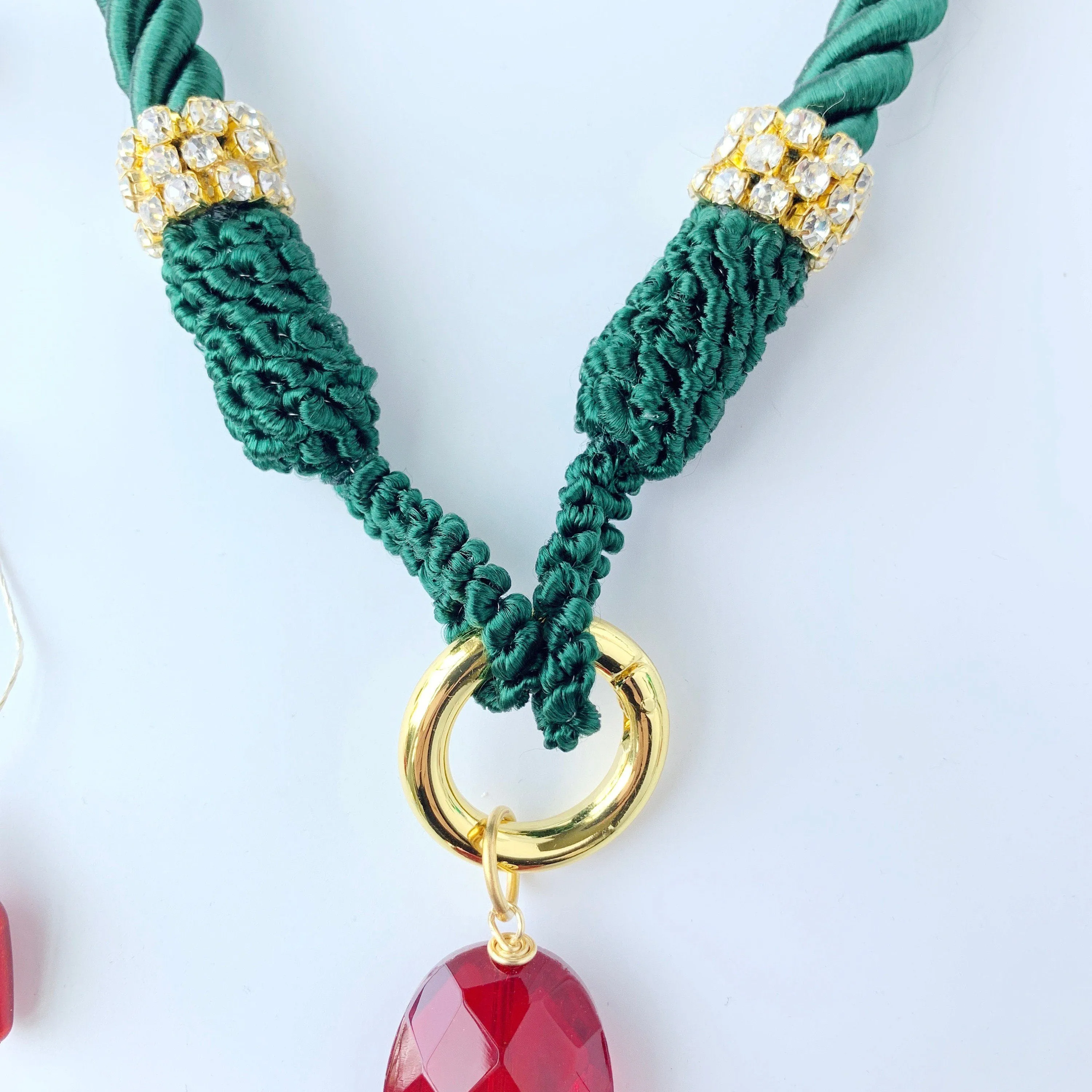 Spruce Silk Cord Pendant Necklace