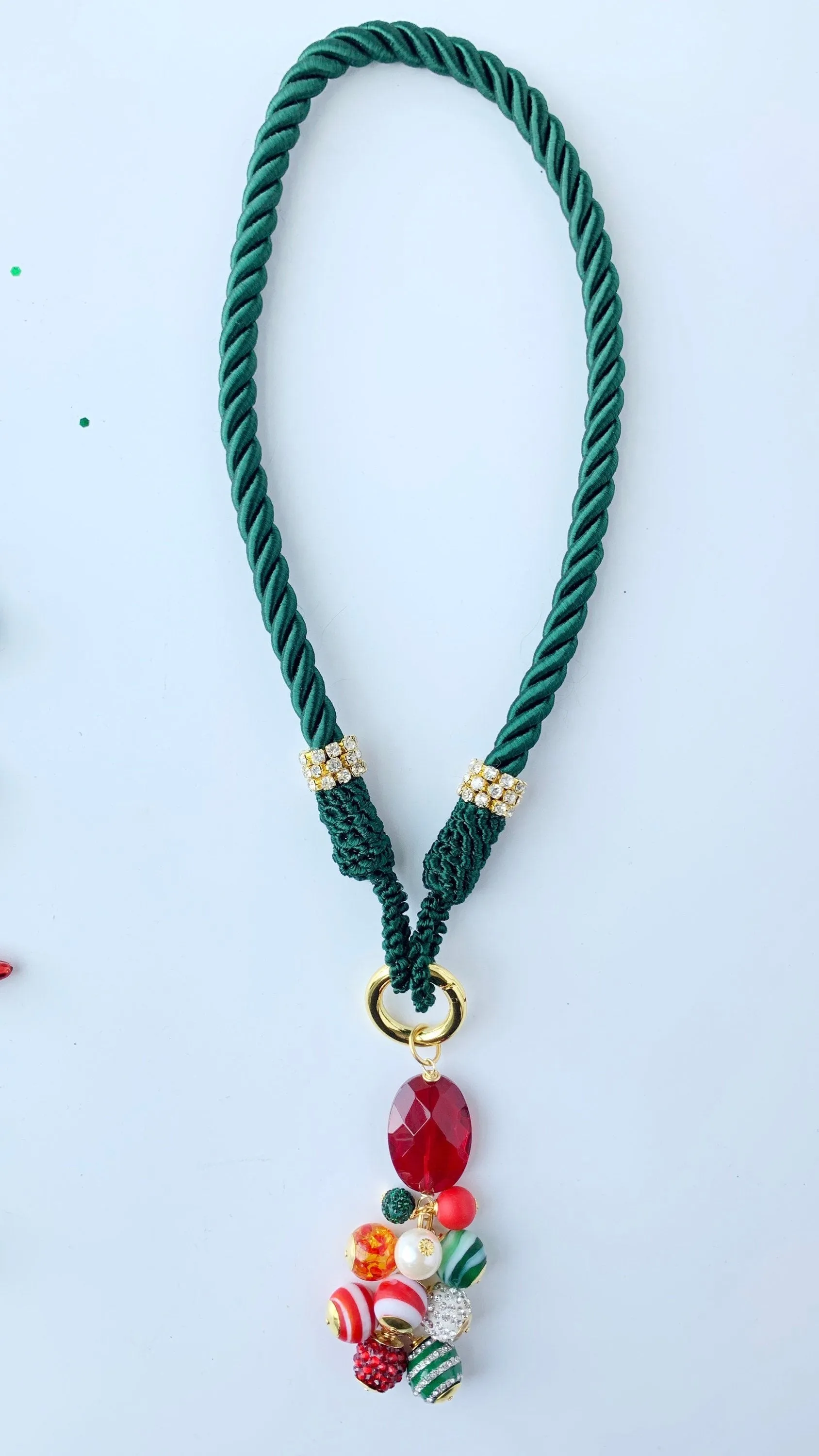 Spruce Silk Cord Pendant Necklace