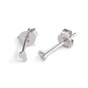 Sterling Silver Rhodium Plated Cross Stud Earrings