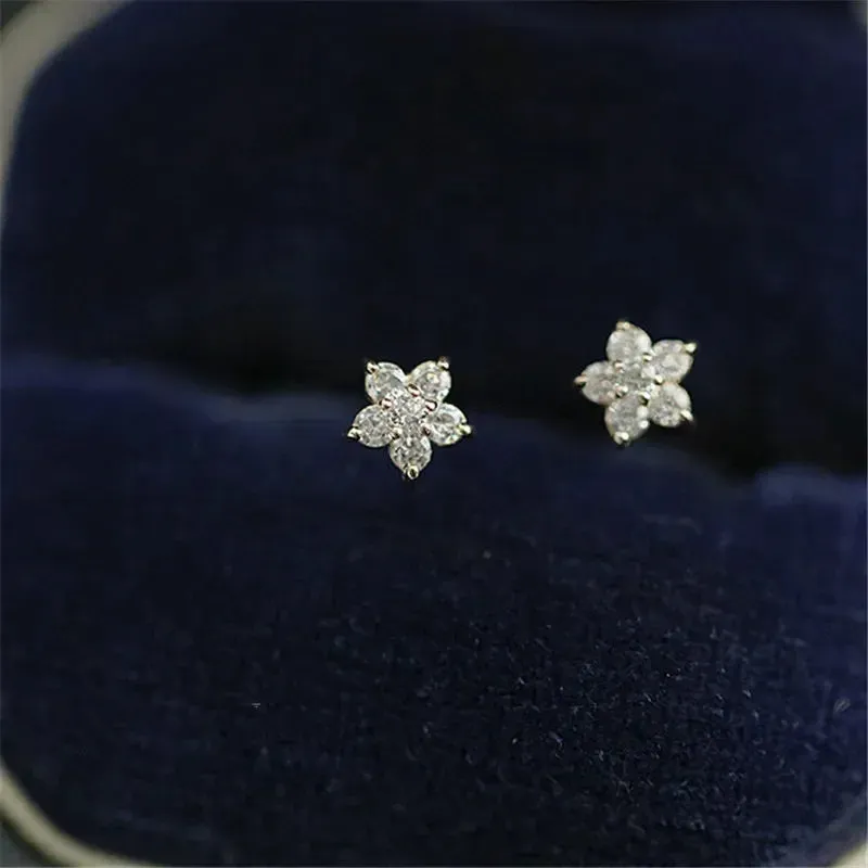 Stud Petal Girls' Crystal Hollow Flower Jewelry Mini Trendy Wholesale Earring