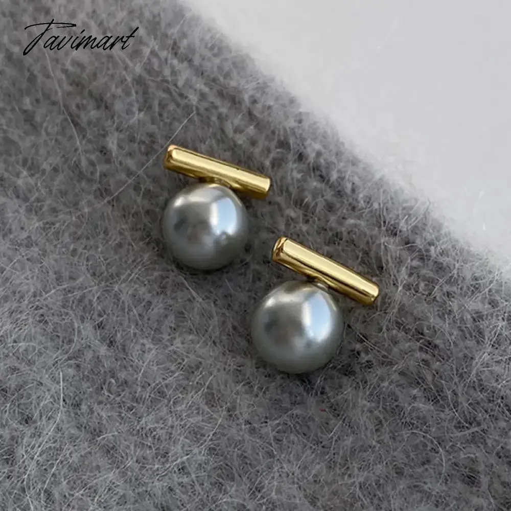 TAVIMART -  New Arrival White Pearl Zircon Stud Earrings For Women Elegant Sweet Simulated-Pearl Temperament Earrings Jewelry Gifts