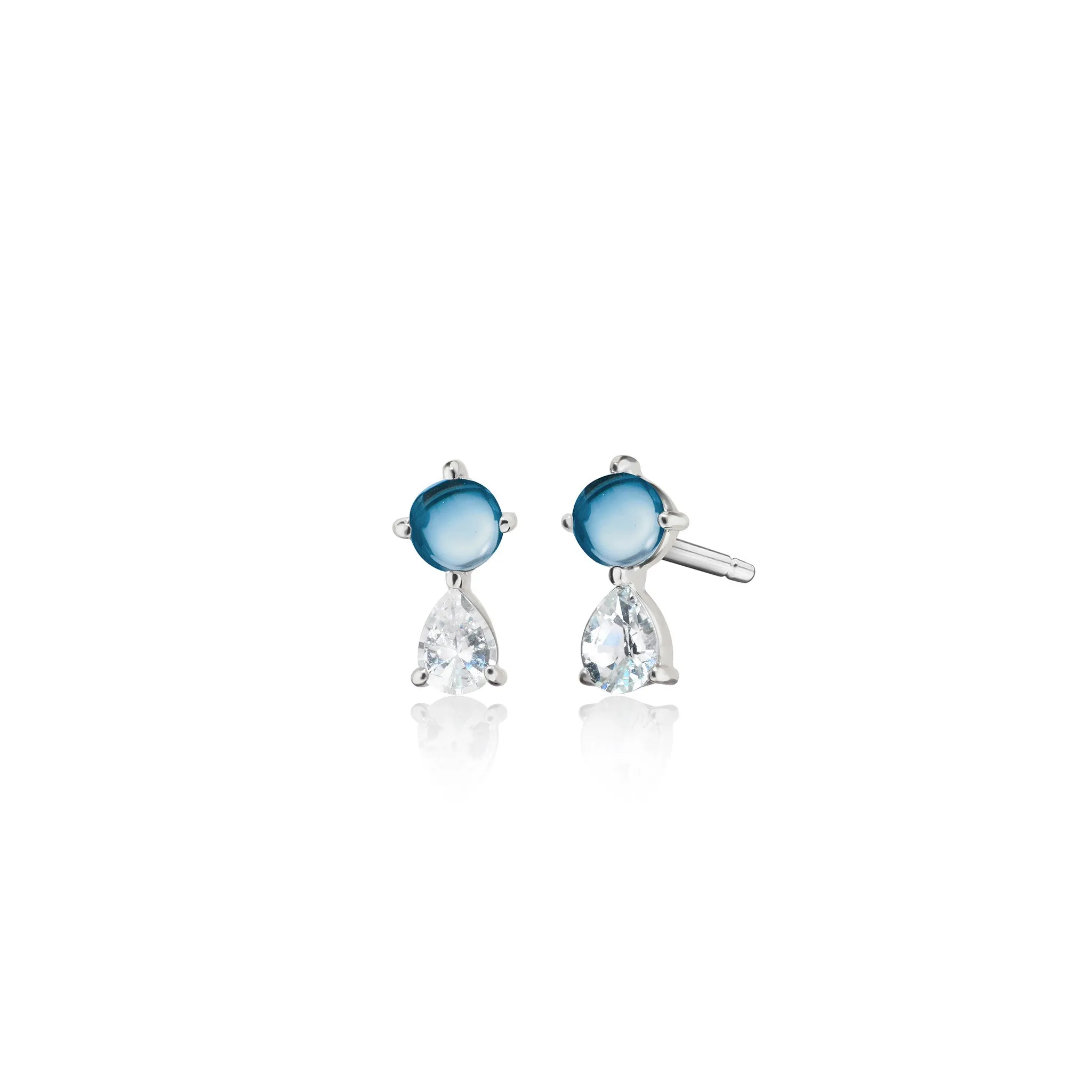 The Nebula Blue Topaz Stud Earrings