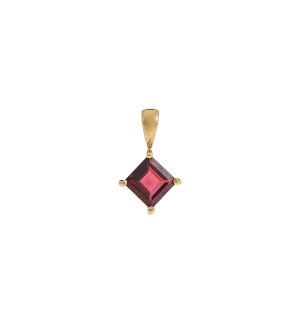 Vintage Garnet Stained Glass Charm