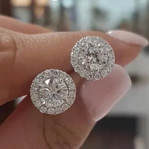 Women Vintage Crystal Round Stud Earrings