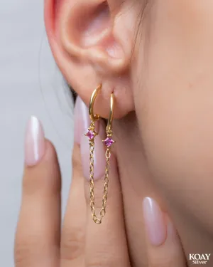 Zircon Chain Fuchsia Earcuff GP