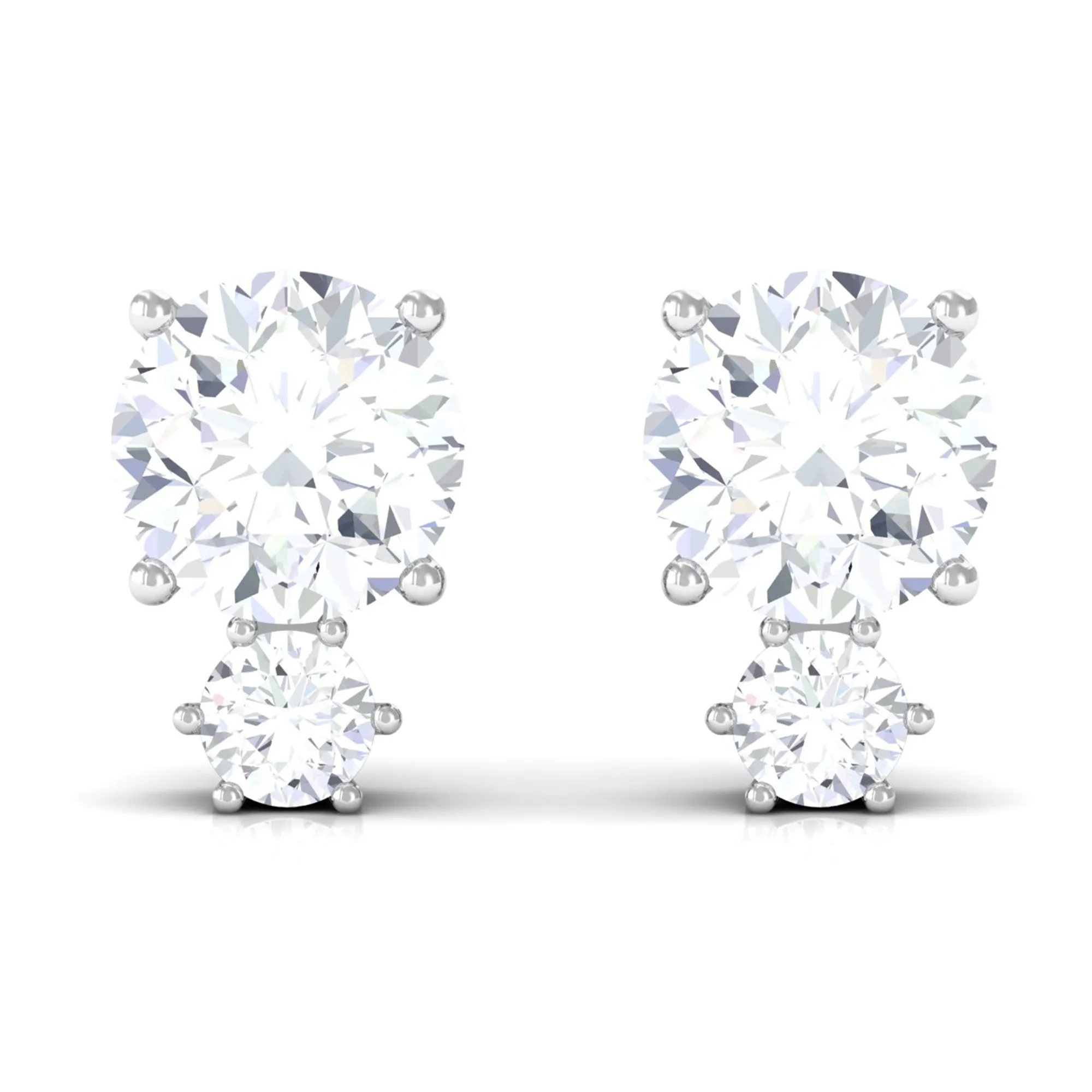 Zircon Minimal Screw Back Stud Earrings