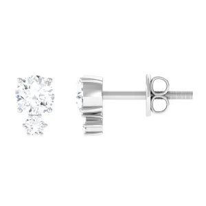 Zircon Minimal Screw Back Stud Earrings